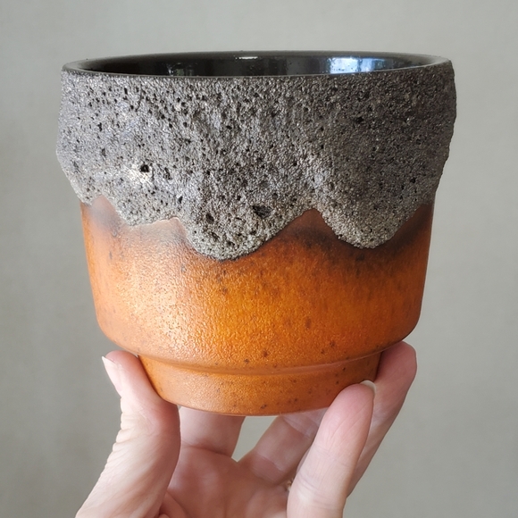 Fat Lava W German Pottery Plant Pots Vintage Mid Century & Excellent Condition - Picture 15 of 16
